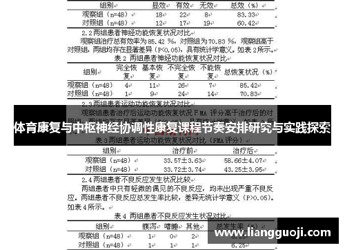 体育康复与中枢神经协调性康复课程节奏安排研究与实践探索